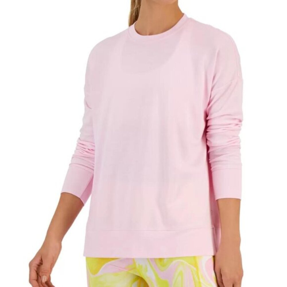 Ideology Women's Active Solid Crewneck Long Sleeve‎ Sweatshirt, Size XL, Pink